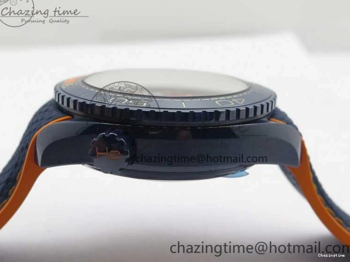 0316 Planet Ocean 45.5mm Big Blue Real Ceramic VSF 1:1 Best Edition on Blue Rubber Strap A8906 Super Clone Unique 7896